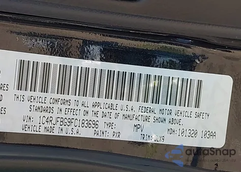 2015 Jeep Grand Cherokee Limited z USA, uszkodzony, nr VIN 1C4RJFBG9FC183696